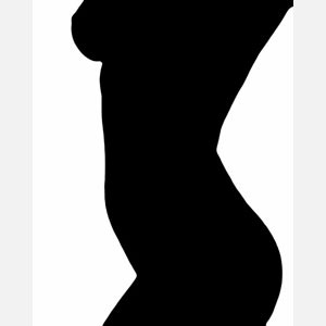 Female silhoutte body. Black and white nudes. Title: Kaitlin