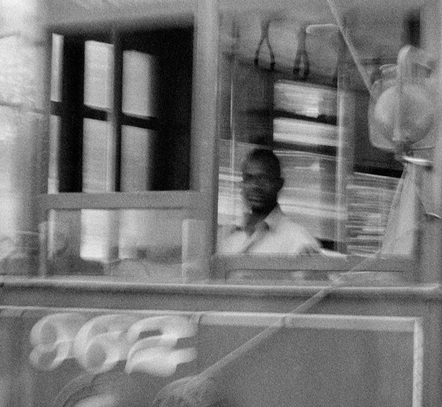 Detail of Black and white photograph of New Orleans' street car. Title: 1999 - New Orleans