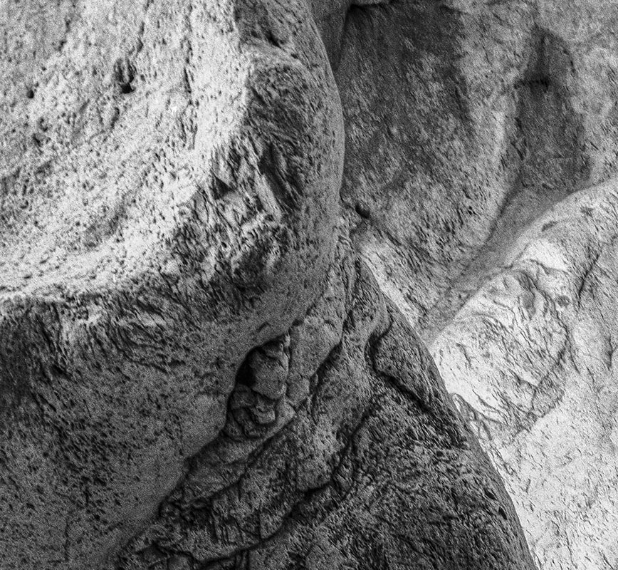 Detail of Black and white photograph of caves in the Greek island of Kithira inspired by the writings of the ancient Greek philosopher Heraclitus. Title: Homage to Heraclitus: Earth V