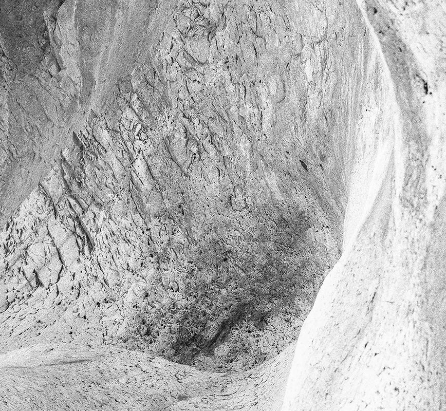Detail of Black and white photograph of caves in the Greek island of Kithira inspired by the writings of the ancient Greek philosopher Heraclitus. Title: Homage to Heraclitus: Earth VIII