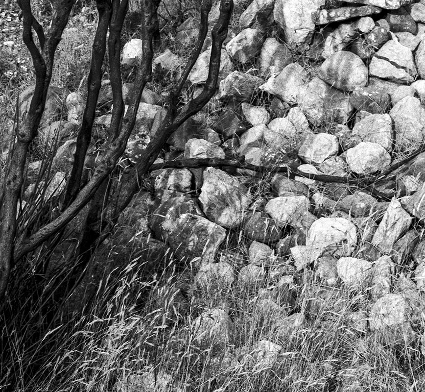 Detail of Black and white photograph of caves in the Greek island of Kithira inspired by the writings of the ancient Greek philosopher Heraclitus. Title: Homage to Heraclitus: Fire III