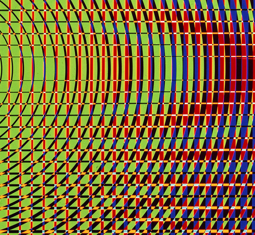 Detail of an Abstract Op Art limited edition print. Title: Three Pattern Interference