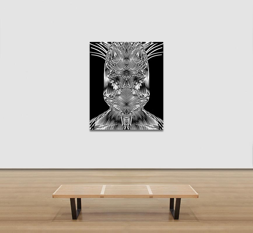 View in a room of aOp Art limited edition print. Title: Ninja, 1965