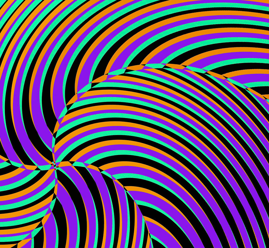 Detail of an Op Art limited edition print. Title: Radial with Twirl, 1965