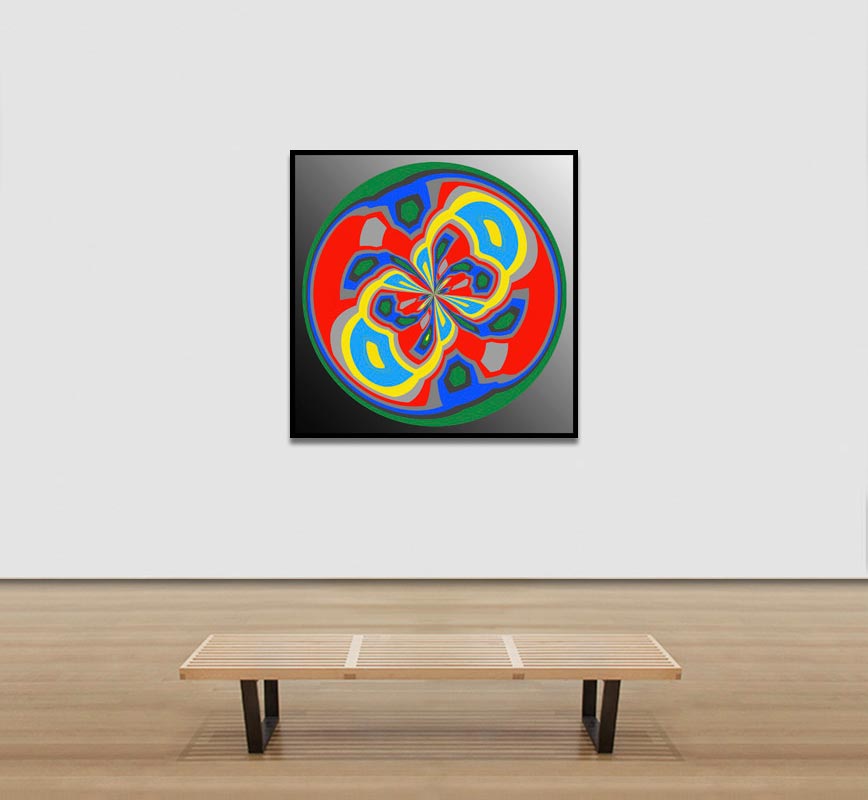 View in a room of an Abstract Op Art limited edition print. Title: Untitled, 2019