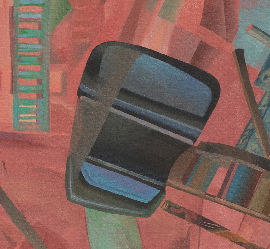 Detail of a contemporary expressionist painting. Political Painting. Title: The City Has a Body
