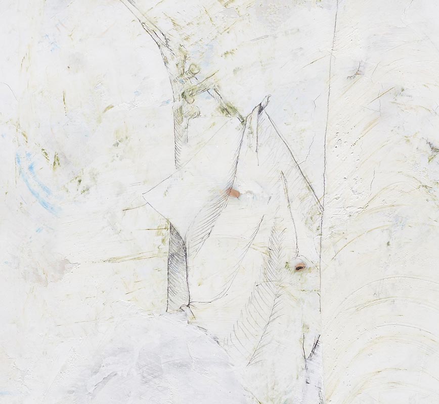 Detail of Abstract white painting. Title: Trace and Sway