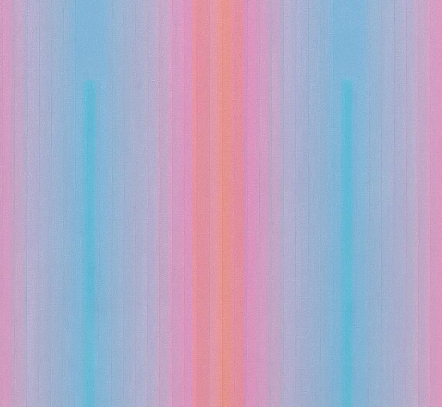 Detail of Color field painting with pink and blue colors. Title: Ozone