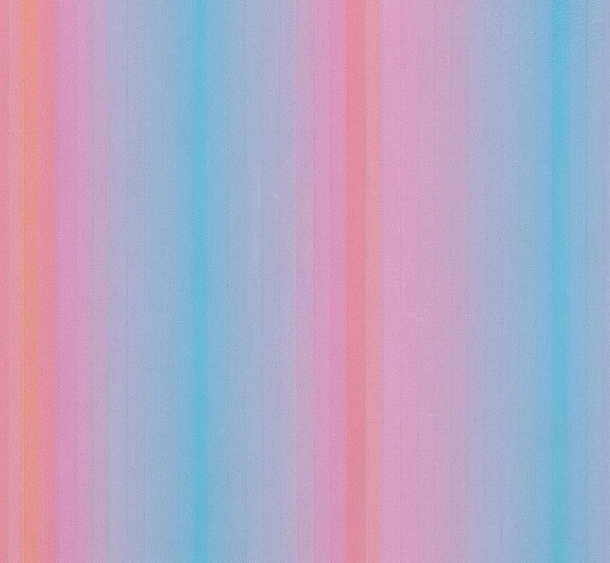 Detail of Color field painting with pink and blue colors. Title: Ozone