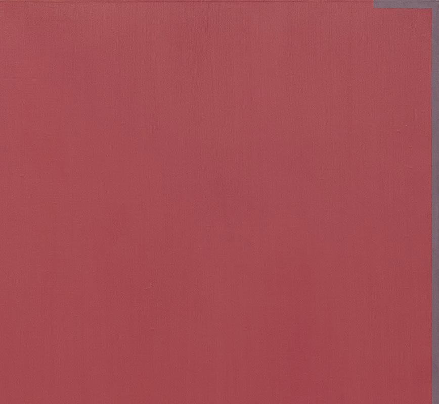 Detail of Color field painting with red and gray colors. Title: Pont Marie