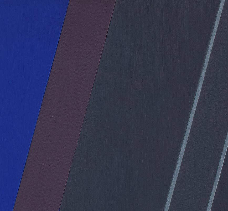 Detail of Color field painting with blue and black colors.