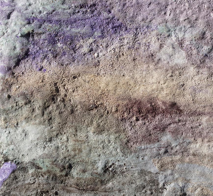 Abstract painting with reference to Pompeian frescoes. Mainly beige, white, and black colors. Title: Terra Bruciata - Alba II (Scorched Earth - Dawn II)