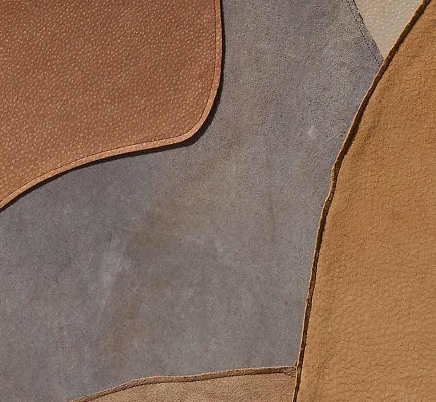Detail of Abstract leather sculpture. Title: Mirabile